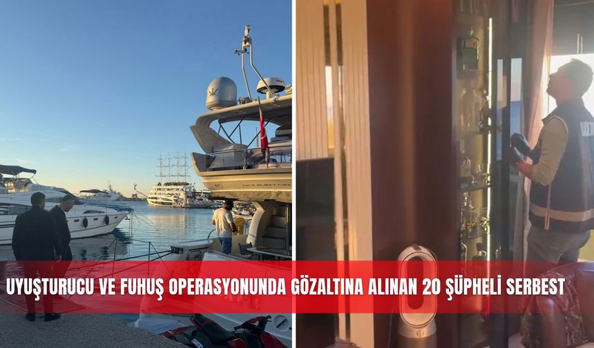 Uyuşturucu ve fuhuş operasyonunda gözaltına alınan 20 şüpheli serbest