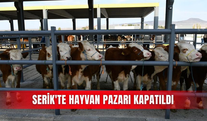 Serik'te hayvan pazarı kapatıldı
