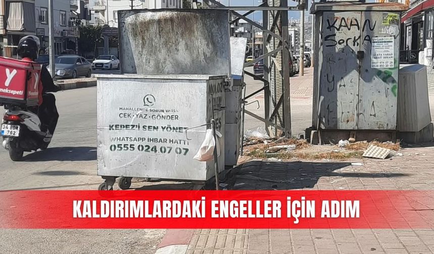 Kaldırımlardaki engeller için adım